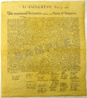 Declaration of Independence Aged Copy